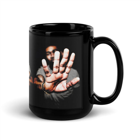 Pausa Taza negra brillante